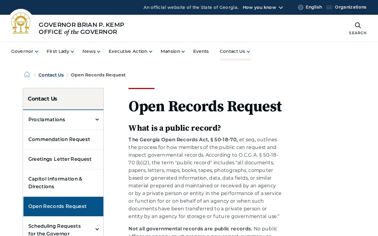 Georgia open-records fallback for Marion County 72-hour releases