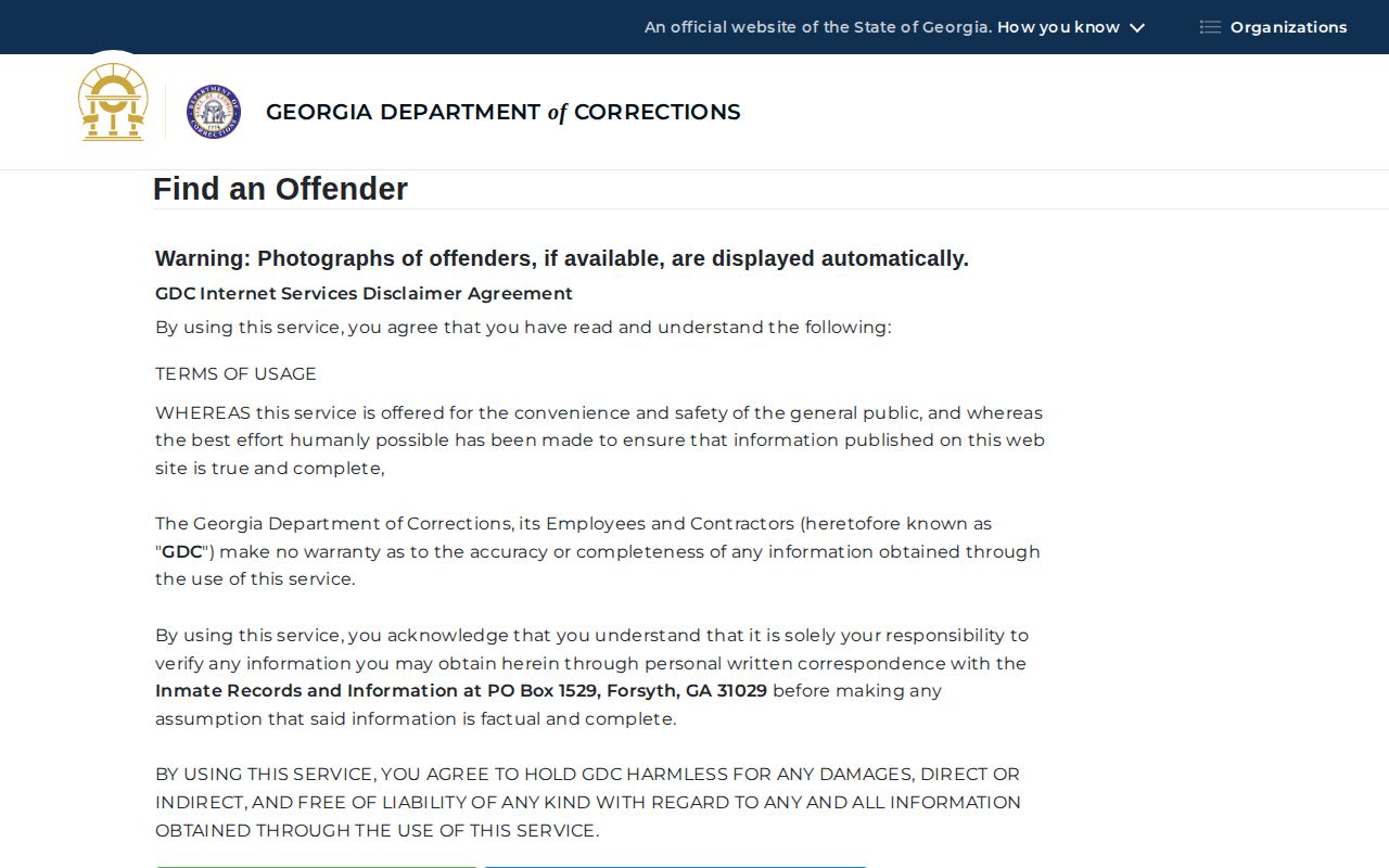 GDC offender query for Marion County state release records