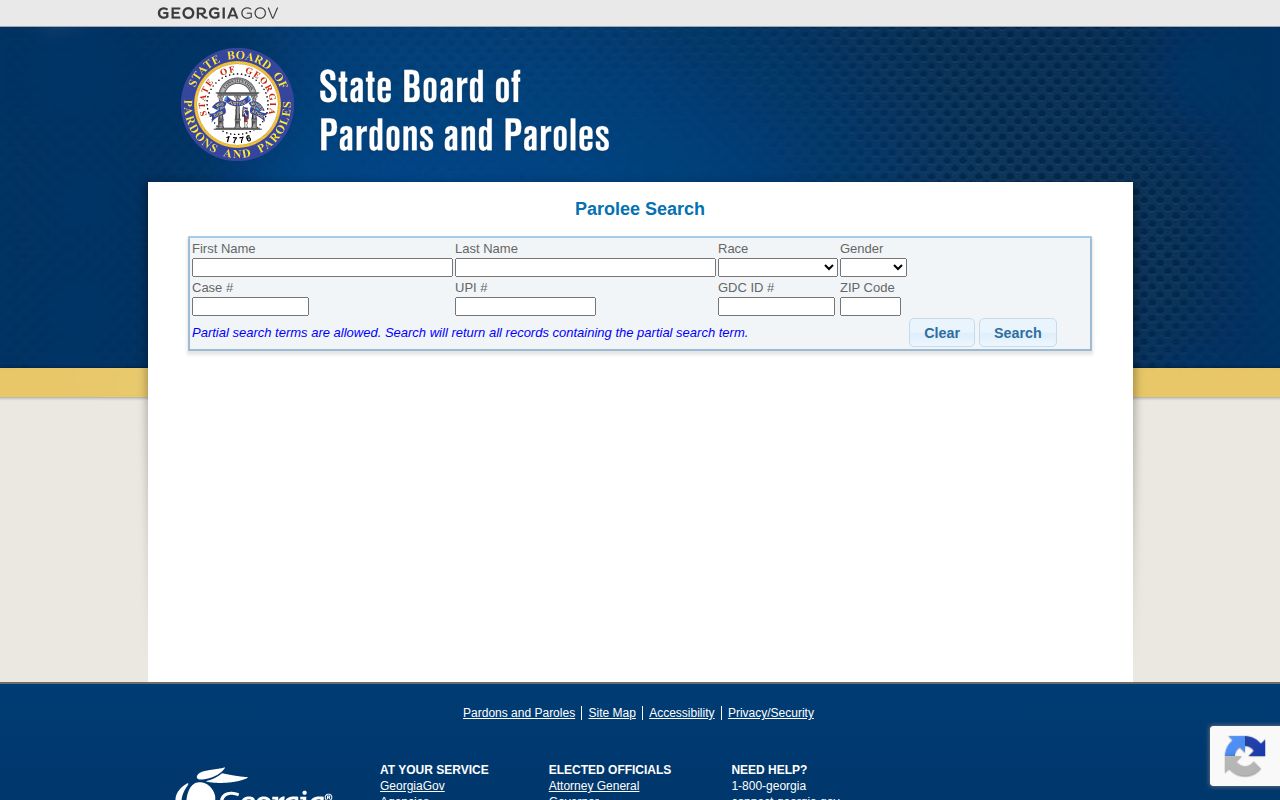 Georgia Parolee Search for Marion County post-release supervision