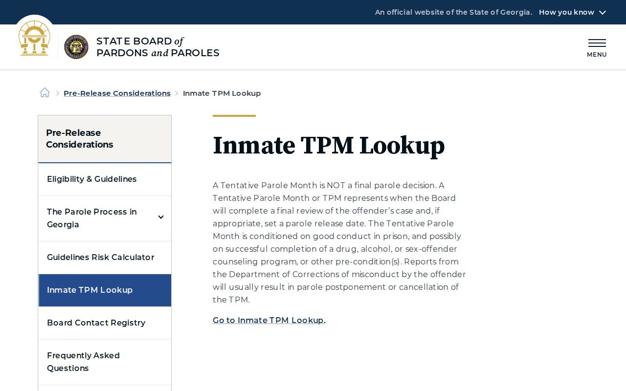 Georgia TPM explanation for Marion County inmate release dates